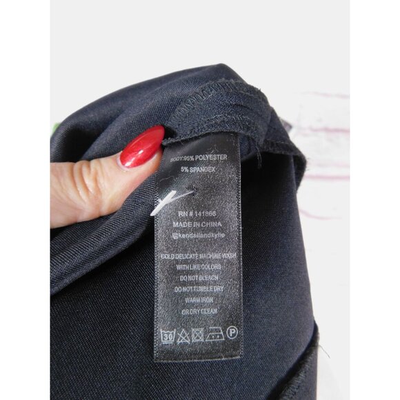 Kendall + Kylie Black Short-Sleeve Lace-Up Front Dress With Pockets M - Picture 4 of 9